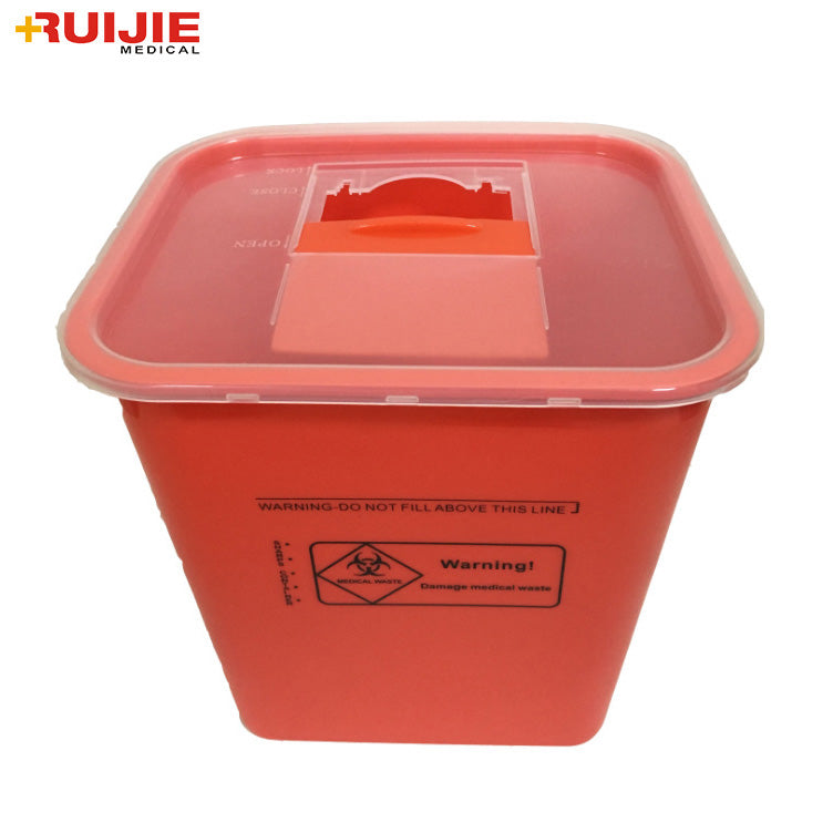 Plastic Disposal Sharp Containers/Medical Waste Bins 8L MOQ：30 Pcs RuiJie Medical