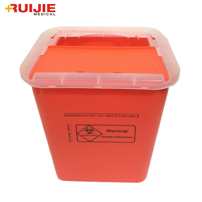Plastic Disposal Sharp Containers/Medical Waste Bins 8L MOQ：30 Pcs RuiJie Medical