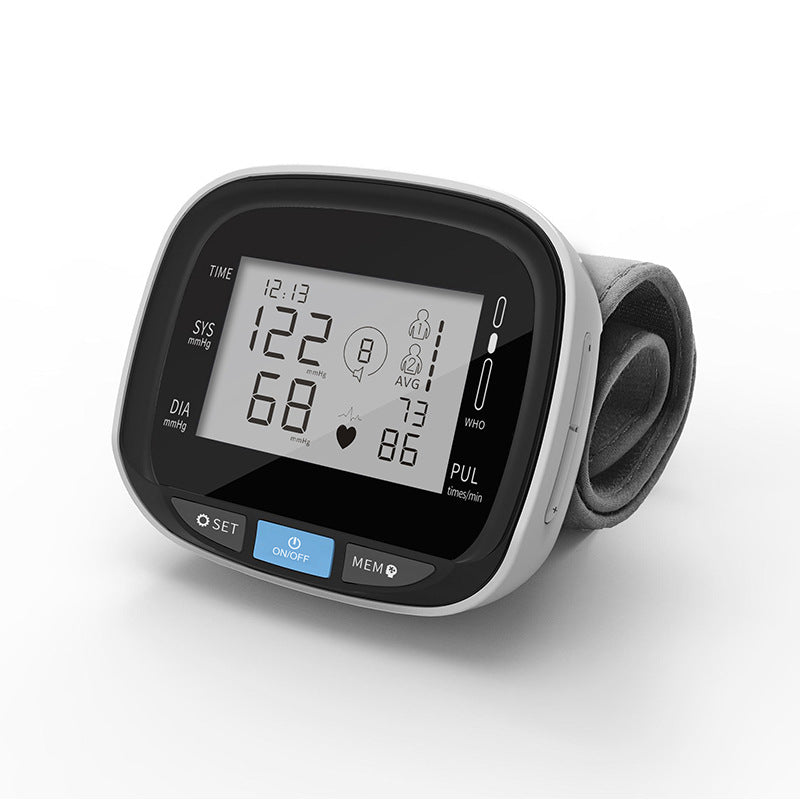 Digital Wrist Blood Pressure Monitor Pulse Rate Heart Beat Rate Meter Device