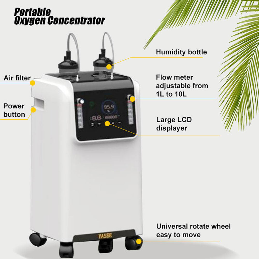 5 Liter Portable Dual Flow Oxygen Concentrator With Nebulizer Oxygenerator 