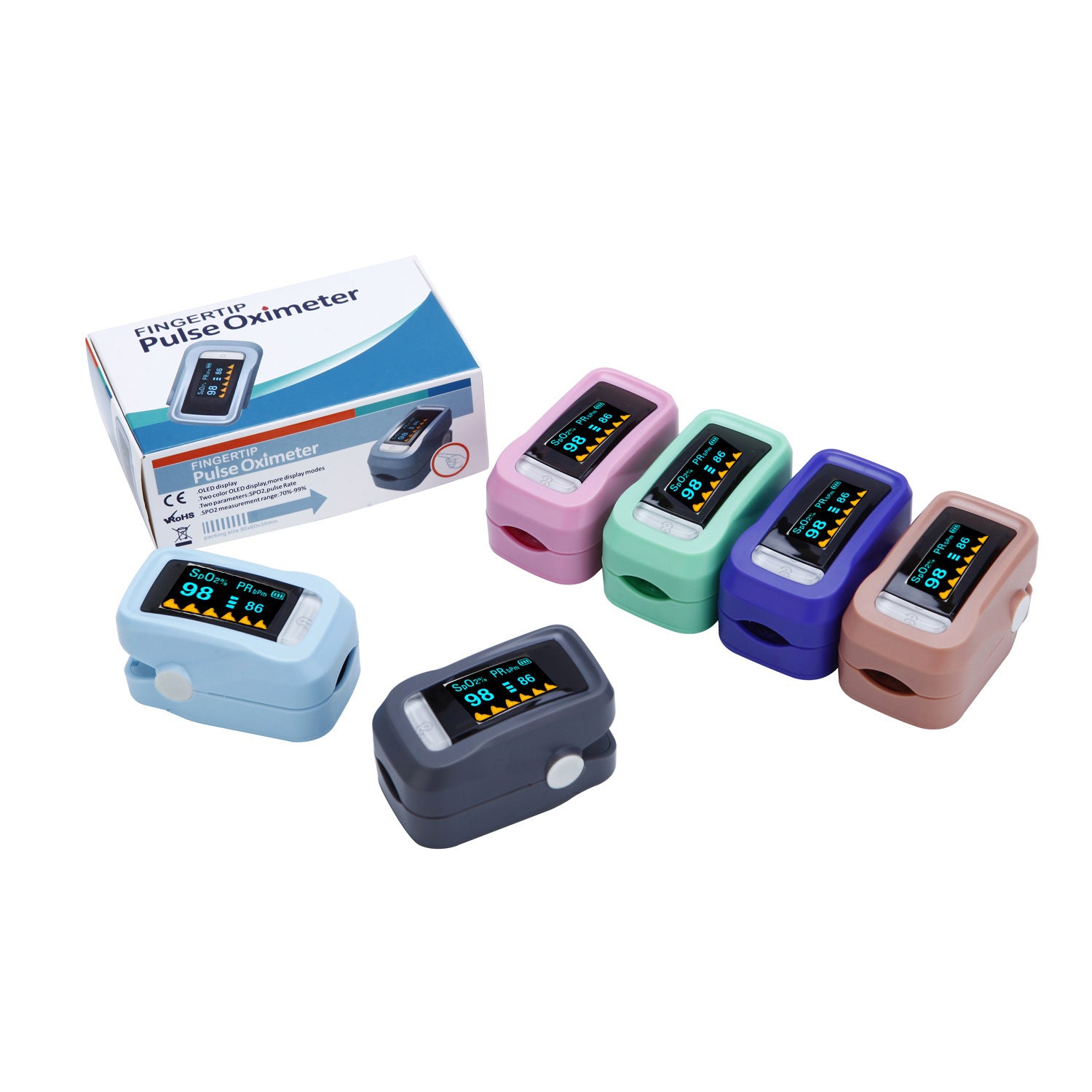 Blood Oxygen Saturation Monitor Fingertip Pulse Oximetry with Batteries