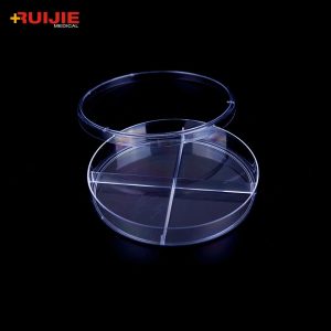 Disposable sterilized 90*15mm 4 Room Plastic Petri Dish