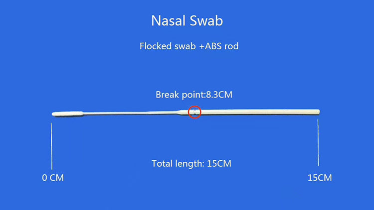 Medical Disposable Specimen Collection Sterile Nylon Flocked Nasopharyngeal Swab Throat Oral Nasal Swab