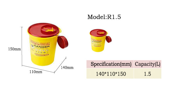 Plastic Disposal Sharp Containers/Medical Waste Bins 1.5L