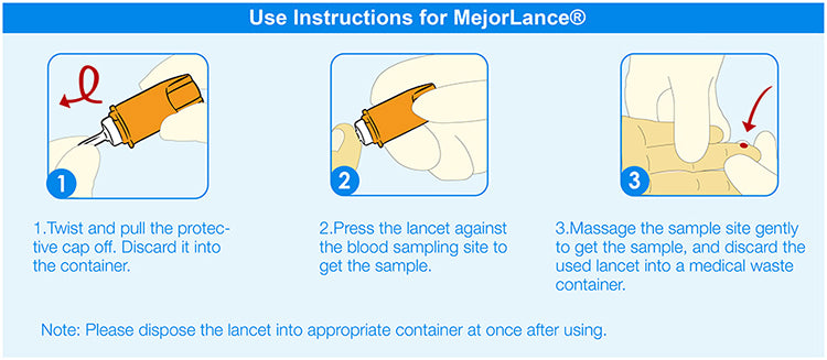 Pressure Activated Low Flow Safety Blood Lancet MejorLance