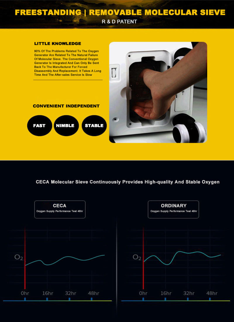 CE 96% High Purity 5L 10L Portable Oxygen Concentrator